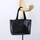 PRADA Hand Bag Leather Black Silver Auth bs31147-23