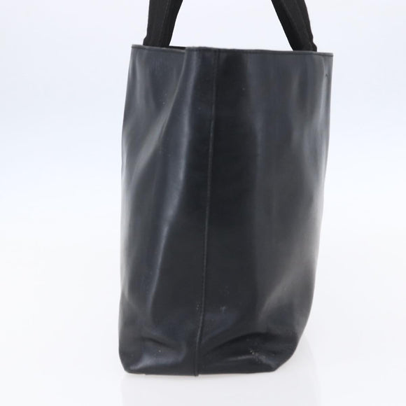 PRADA Hand Bag Leather Black Silver Auth bs31147