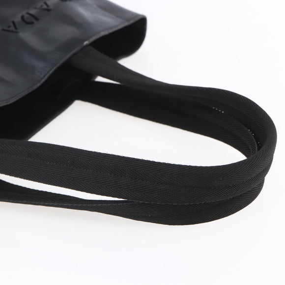 PRADA Hand Bag Leather Black Silver Auth bs31147