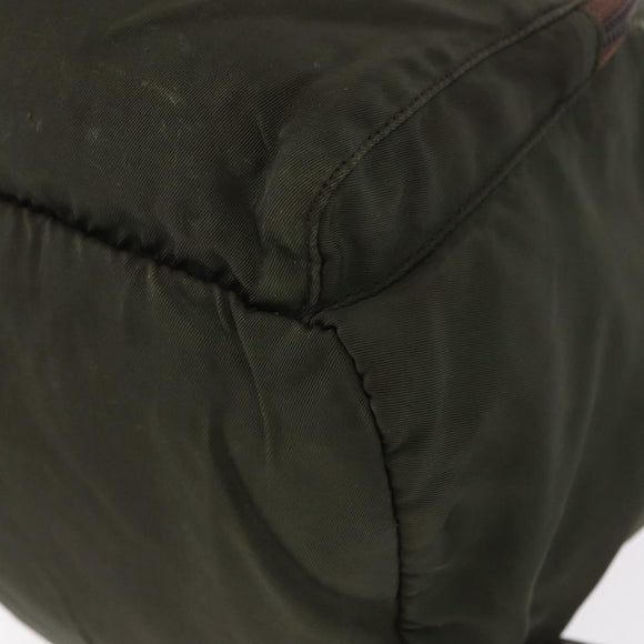 PRADA Backpack Nylon Khaki Silver Auth bs31148