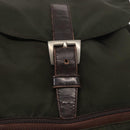PRADA Backpack Nylon Khaki Silver Auth bs31148-9