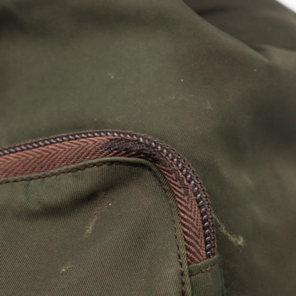 PRADA Backpack Nylon Khaki Silver Auth bs31148