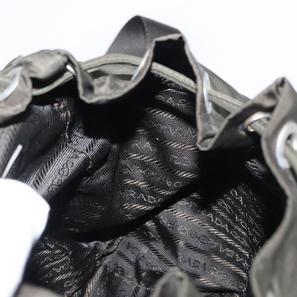 PRADA Backpack Nylon Khaki Silver Auth bs31148