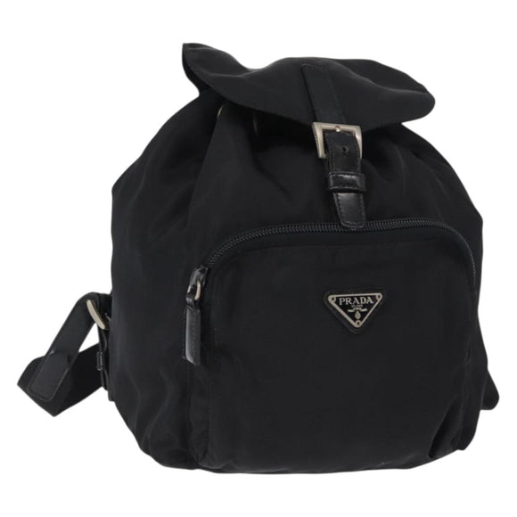 PRADA Backpack Nylon Black Silver Auth bs31149