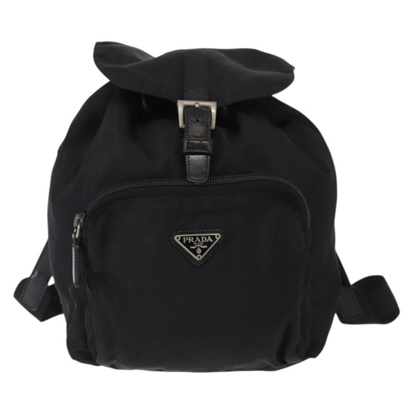 PRADA Backpack Nylon Black Silver Auth bs31149