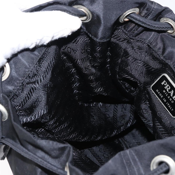 PRADA Backpack Nylon Black Silver Auth bs31149
