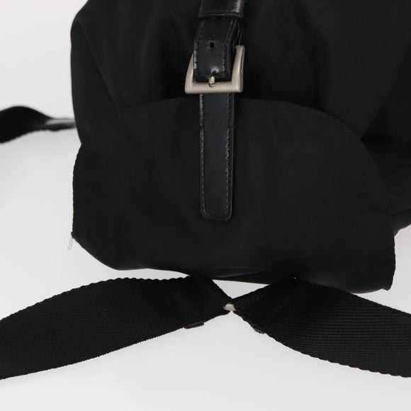 PRADA Backpack Nylon Black Silver Auth bs31149