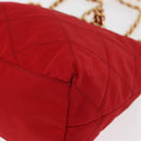 PRADA Chain Shoulder Bag Nylon Red Gold Auth bs31153-14