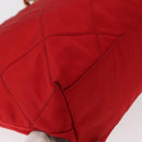 PRADA Chain Shoulder Bag Nylon Red Gold Auth bs31153-15