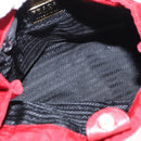 PRADA Chain Shoulder Bag Nylon Red Gold Auth bs31153-11