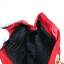 PRADA Chain Shoulder Bag Nylon Red Gold Auth bs31153-19