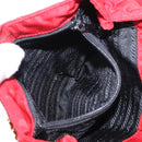 PRADA Chain Shoulder Bag Nylon Red Gold Auth bs31153-21