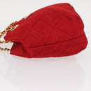 PRADA Chain Shoulder Bag Nylon Red Gold Auth bs31153-4