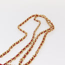 PRADA Chain Shoulder Bag Nylon Red Gold Auth bs31153-8