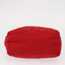 PRADA Chain Shoulder Bag Nylon Red Gold Auth bs31153-5