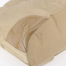 PRADA Tote Bag Nylon Leather Beige Silver Auth bs31154-11