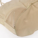 PRADA Tote Bag Nylon Leather Beige Silver Auth bs31154-13