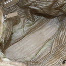 PRADA Tote Bag Nylon Leather Beige Silver Auth bs31154-17