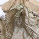 PRADA Tote Bag Nylon Leather Beige Silver Auth bs31154-19