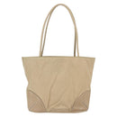 PRADA Tote Bag Nylon Leather Beige Silver Auth bs31154-3