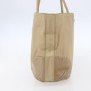 PRADA Tote Bag Nylon Leather Beige Silver Auth bs31154-4