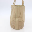 PRADA Tote Bag Nylon Leather Beige Silver Auth bs31154-5