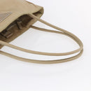 PRADA Tote Bag Nylon Leather Beige Silver Auth bs31154-7