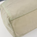 PRADA Shoulder Bag Nylon Leather Beige Silver Auth bs31155-18