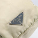 PRADA Shoulder Bag Nylon Leather Beige Silver Auth bs31155-19