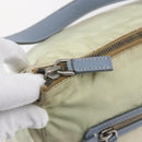 PRADA Shoulder Bag Nylon Leather Beige Silver Auth bs31155-9