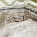 PRADA Shoulder Bag Nylon Leather Beige Silver Auth bs31155-20