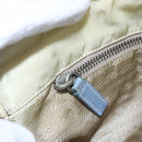 PRADA Shoulder Bag Nylon Leather Beige Silver Auth bs31155-21