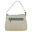 PRADA Shoulder Bag Nylon Leather Beige Silver Auth bs31155-13