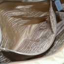 PRADA Shoulder Bag Nylon Leather Beige Silver Auth bs31155-24