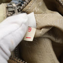 PRADA Shoulder Bag Nylon Leather Beige Silver Auth bs31155-12