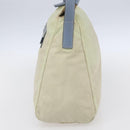 PRADA Shoulder Bag Nylon Leather Beige Silver Auth bs31155-4