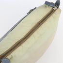 PRADA Shoulder Bag Nylon Leather Beige Silver Auth bs31155-6