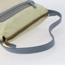 PRADA Shoulder Bag Nylon Leather Beige Silver Auth bs31155-7