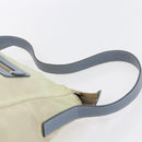 PRADA Shoulder Bag Nylon Leather Beige Silver Auth bs31155-14