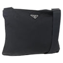PRADA Shoulder Bag Nylon Black Silver Auth bs31158-1