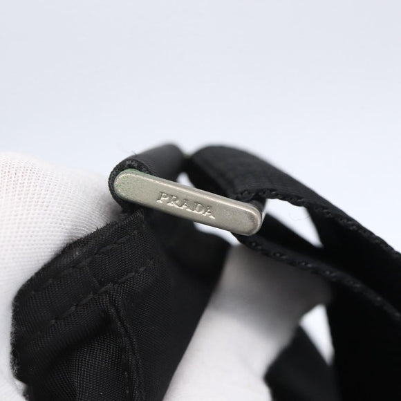 PRADA Shoulder Bag Nylon Black Silver Auth bs31158