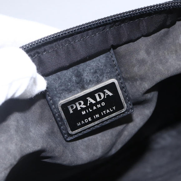 PRADA Shoulder Bag Nylon Black Silver Auth bs31158