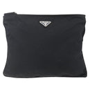 PRADA Shoulder Bag Nylon Black Silver Auth bs31158-13