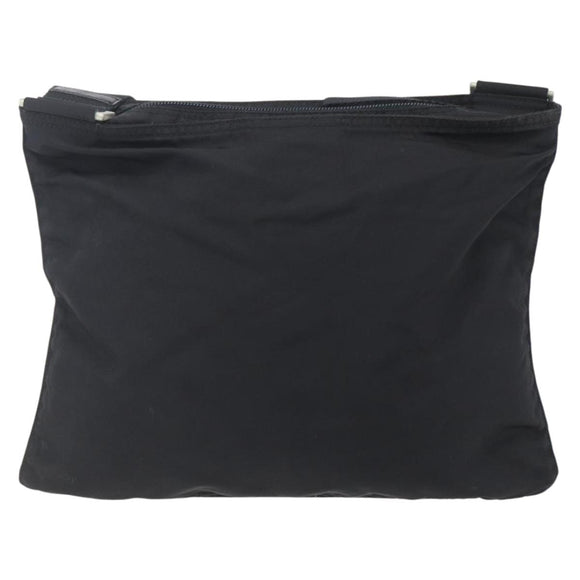 PRADA Shoulder Bag Nylon Black Silver Auth bs31158