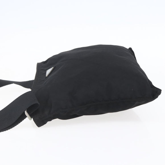 PRADA Shoulder Bag Nylon Black Silver Auth bs31158