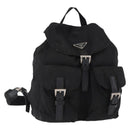 PRADA Backpack Nylon Black Silver Auth bs31160-1