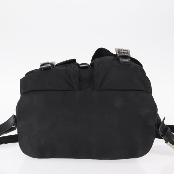 PRADA Backpack Nylon Black Silver Auth bs31160