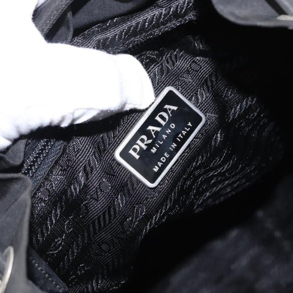 PRADA Backpack Nylon Black Silver Auth bs31160