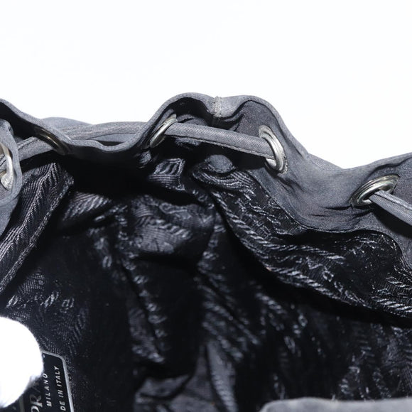 PRADA Backpack Nylon Black Silver Auth bs31160