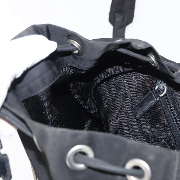 PRADA Backpack Nylon Black Silver Auth bs31160